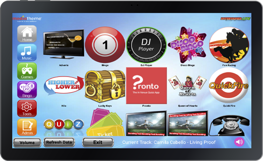 Touchscreen Entertainment System for pubs, entertainment, hospitality and holiday sectors